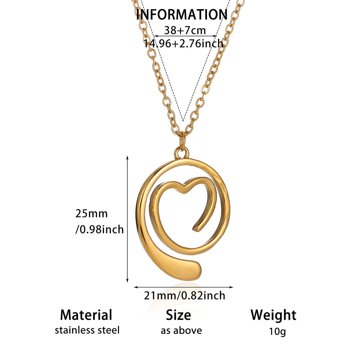 Golden Heartline Necklace