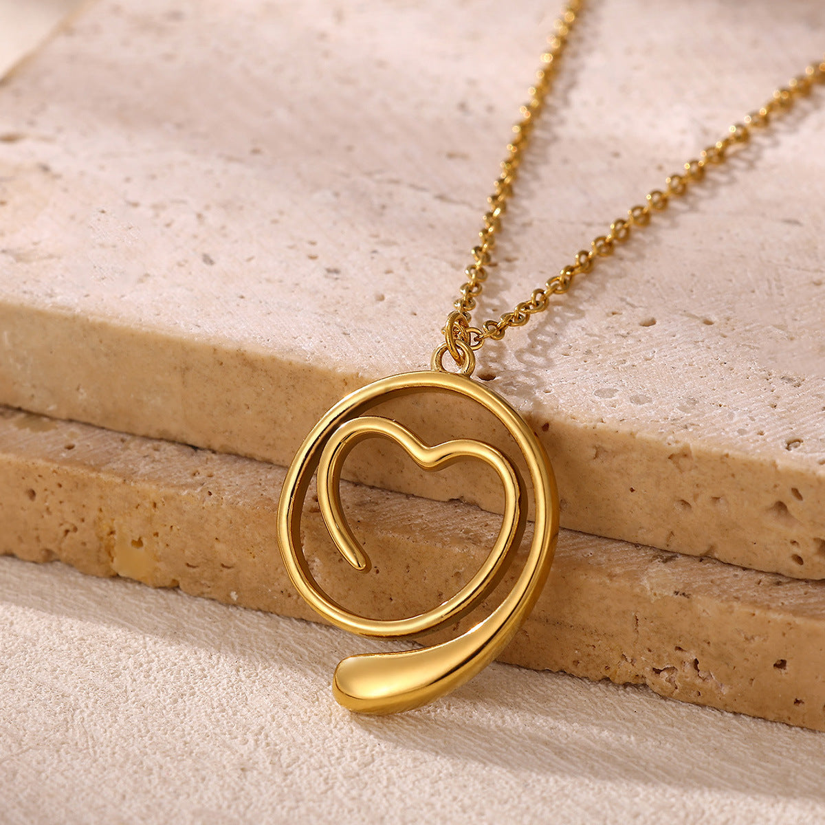Golden Heartline Necklace