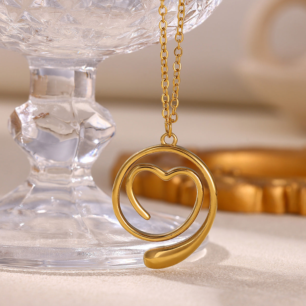 Golden Heartline Necklace