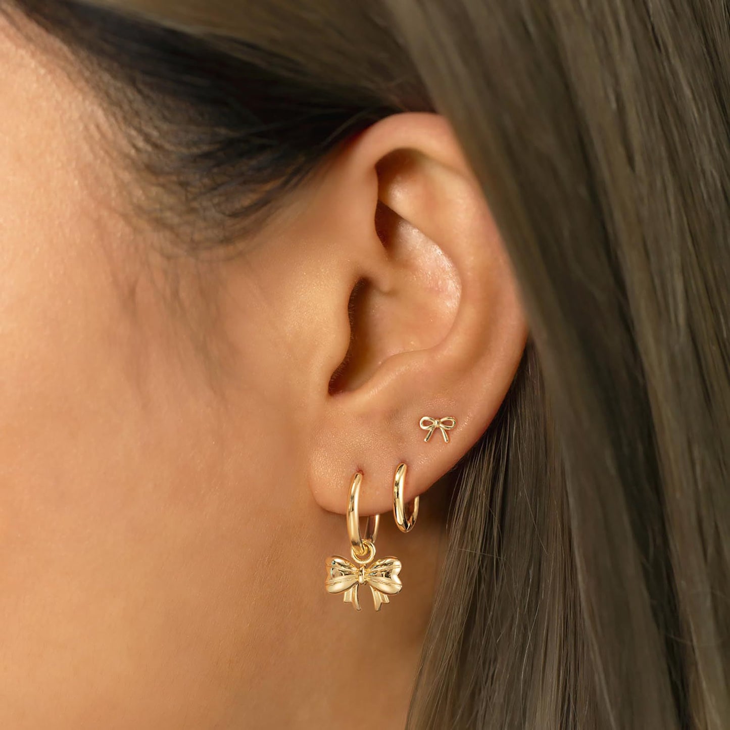 Genuine Gold Brass Plated Smooth Finish Simple Bow