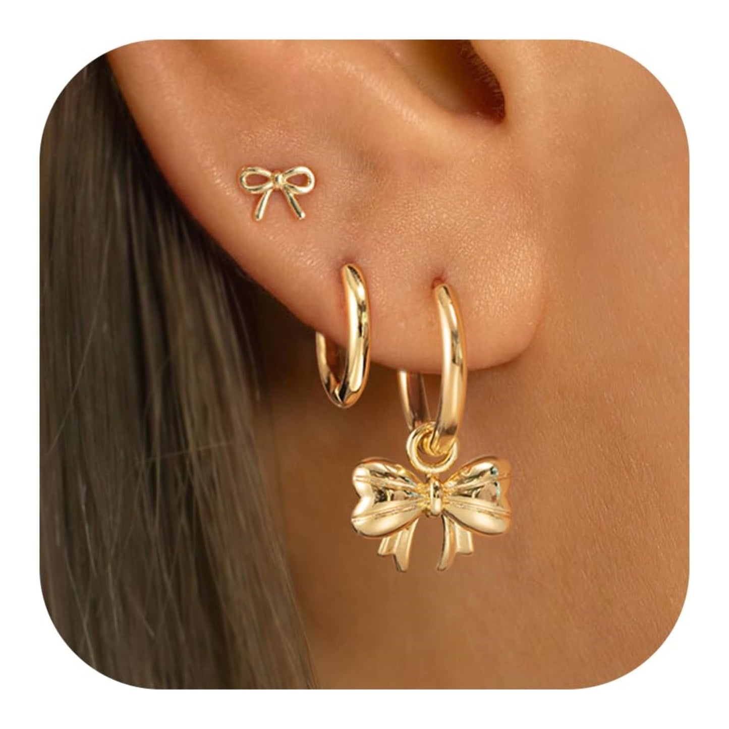 Genuine Gold Brass Plated Smooth Finish Simple Bow